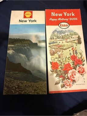 2 ESSO Southeast United States Road Map 1960s Vintage Travel Americana Maps